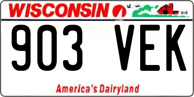 WI license plate 903VEK