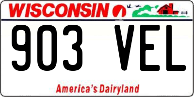 WI license plate 903VEL