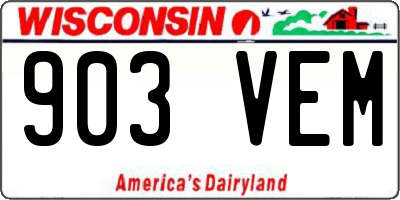 WI license plate 903VEM
