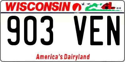 WI license plate 903VEN
