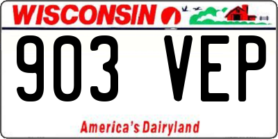 WI license plate 903VEP