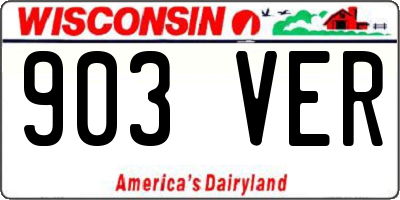 WI license plate 903VER