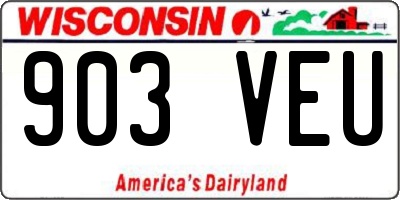 WI license plate 903VEU