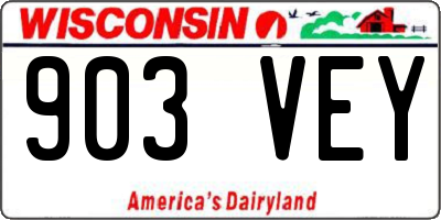 WI license plate 903VEY