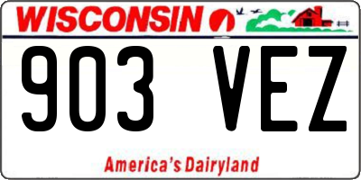 WI license plate 903VEZ