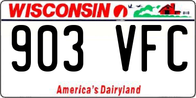 WI license plate 903VFC