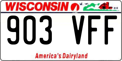 WI license plate 903VFF