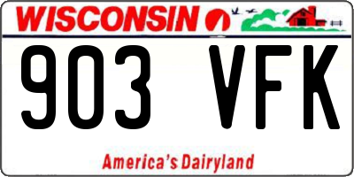 WI license plate 903VFK