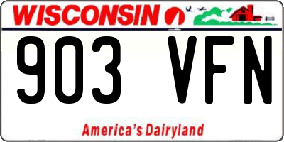 WI license plate 903VFN