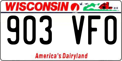 WI license plate 903VFO