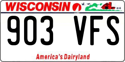 WI license plate 903VFS