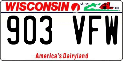 WI license plate 903VFW