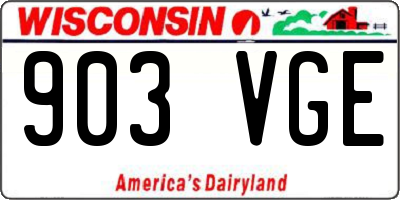 WI license plate 903VGE