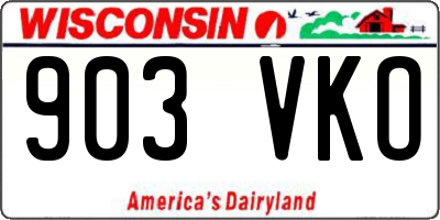 WI license plate 903VKO