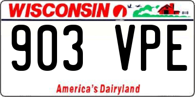 WI license plate 903VPE