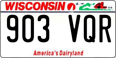 WI license plate 903VQR