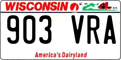 WI license plate 903VRA