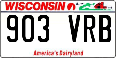 WI license plate 903VRB
