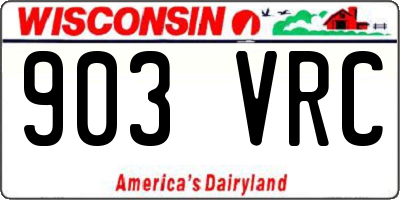 WI license plate 903VRC