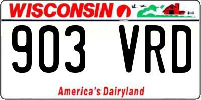 WI license plate 903VRD