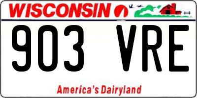 WI license plate 903VRE