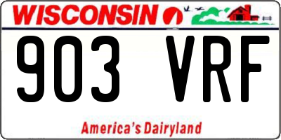 WI license plate 903VRF