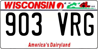 WI license plate 903VRG