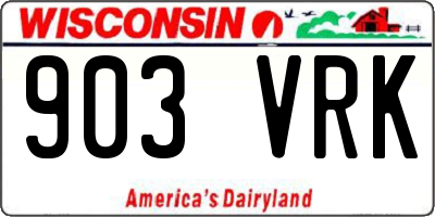WI license plate 903VRK