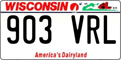 WI license plate 903VRL