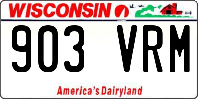 WI license plate 903VRM