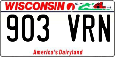 WI license plate 903VRN