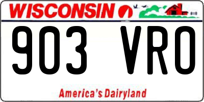 WI license plate 903VRO