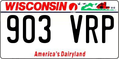 WI license plate 903VRP