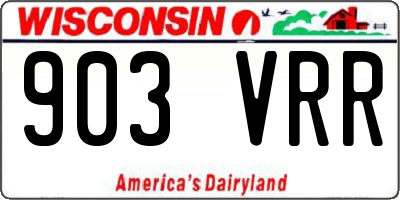 WI license plate 903VRR
