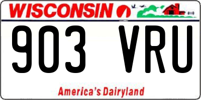 WI license plate 903VRU