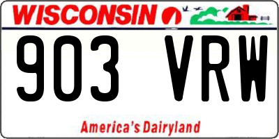 WI license plate 903VRW