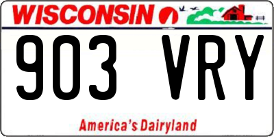 WI license plate 903VRY