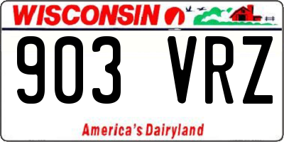 WI license plate 903VRZ