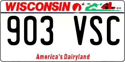 WI license plate 903VSC