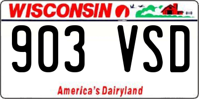 WI license plate 903VSD