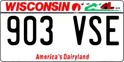 WI license plate 903VSE