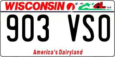 WI license plate 903VSO