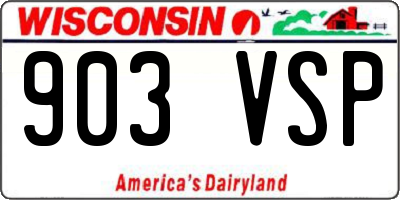 WI license plate 903VSP