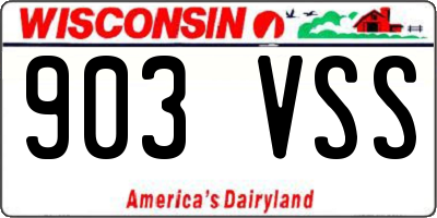 WI license plate 903VSS