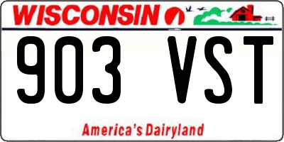 WI license plate 903VST