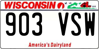 WI license plate 903VSW
