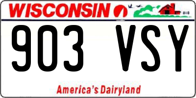 WI license plate 903VSY