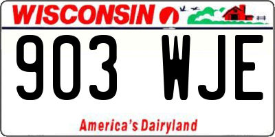 WI license plate 903WJE