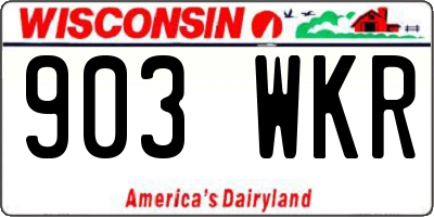 WI license plate 903WKR