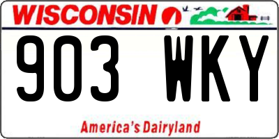 WI license plate 903WKY